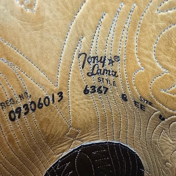 TONY LAMA Cowboy Boots Men\'s 8 EE VTG 80\'s USA Brown Leather Western Ranchwear main image 7